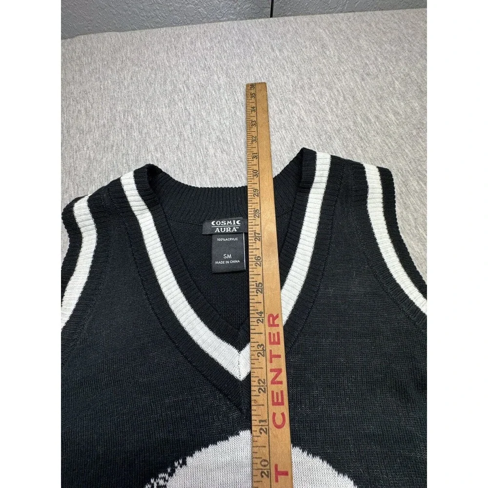 Cosmic Aura Women’s Skull‎ Black Sweater Small